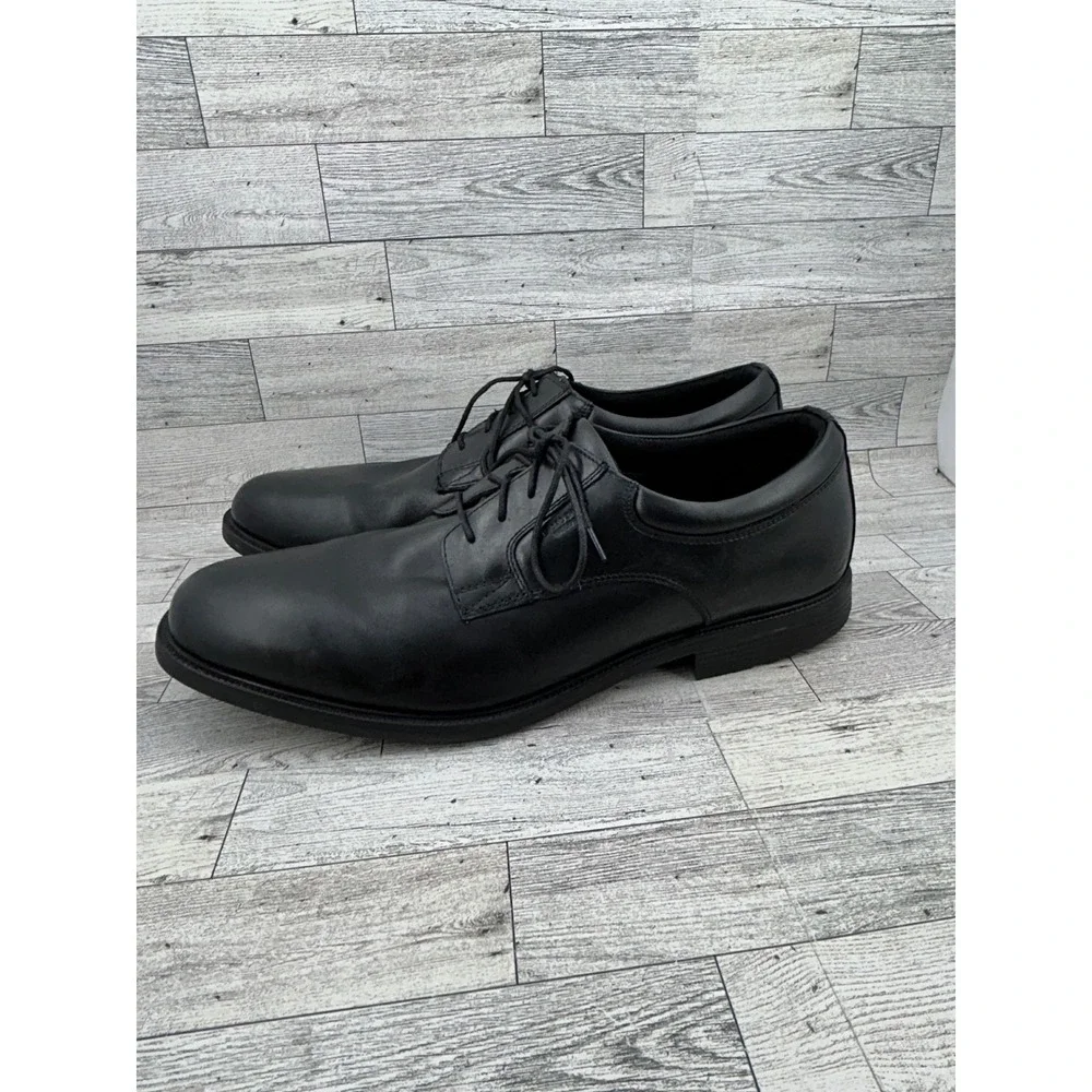 Rockport Men Size 15M‎ Black Leather Hydro-Shield Waterproof Derby Shoes V76115